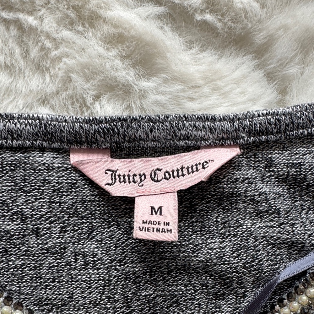 Juicy Couture Heather Gray Knit Top with Pink Logo Tag